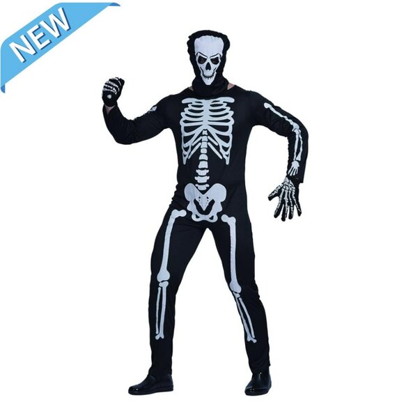 EraSpooky Skeleton 2 Piece Halloween Costume Black White Cosplay New Size Medium - Picture 1 of 5